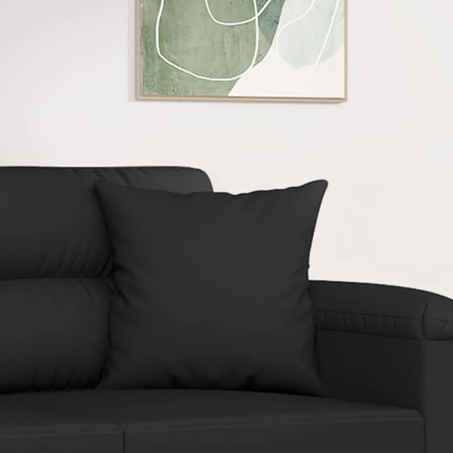 Coussins décoratifs lot de 2 Noir 40x40 cm Tissu microfibre - 5