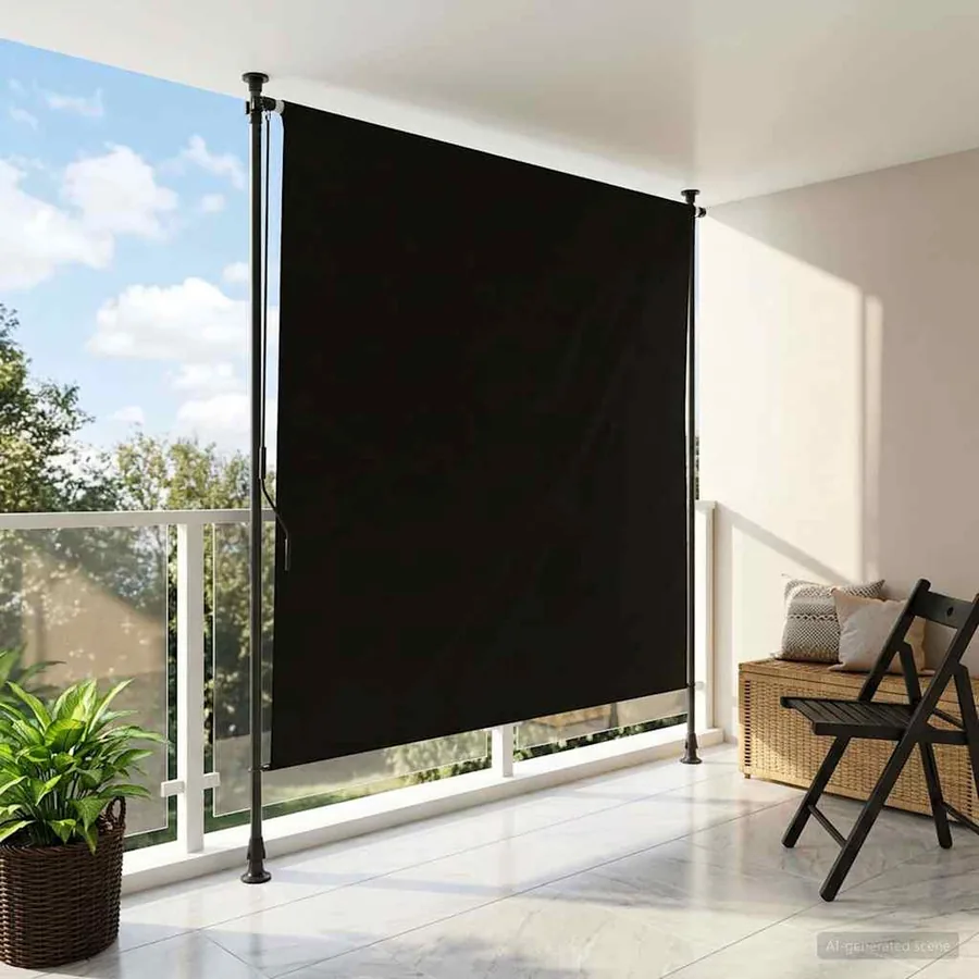 Store Roulant Extérieur Noir 120 x 270 cm