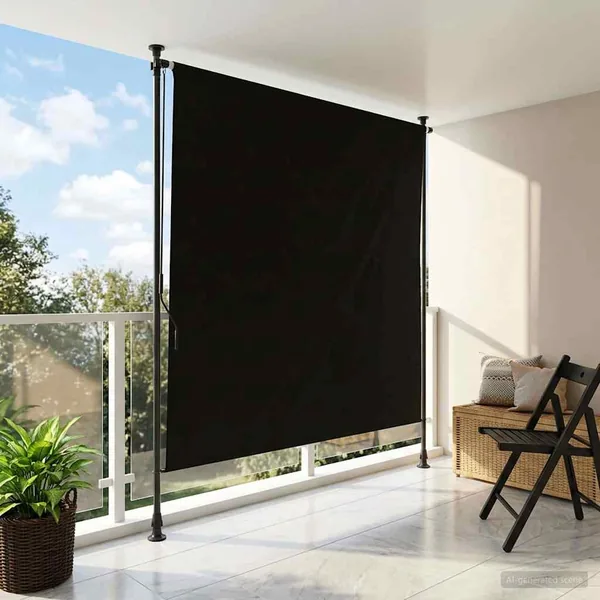 Store Roulant Extérieur Noir 120 x 270 cm