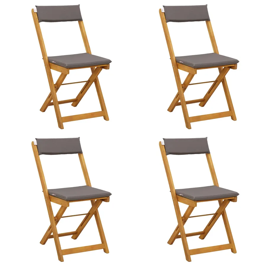 Chaises de bistrot d'extérieur 4 pcs Gris foncé 40 x 53 x 80 cm - 2