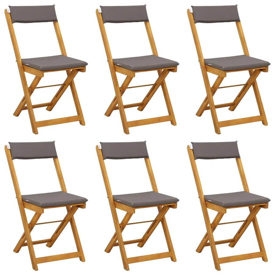 Chaises de bistrot d'extérieur 6 pcs Gris foncé 40 x 53 x 80 cm - 2