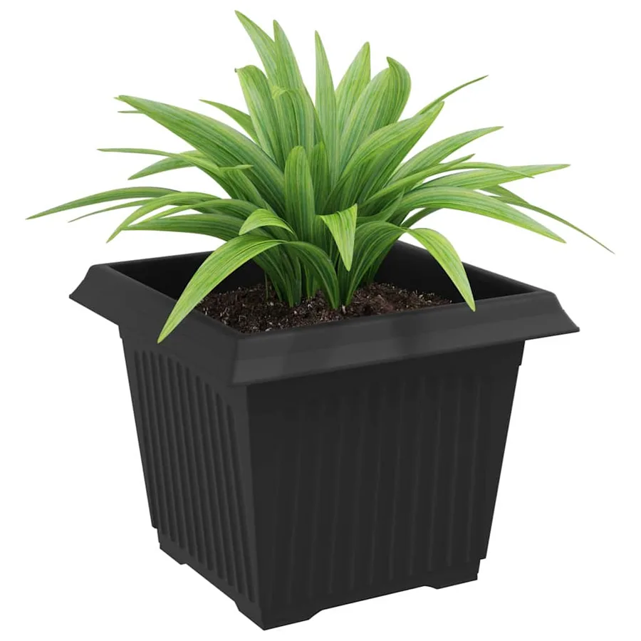 Pot de Fleurs Carré 24 pcs Noir 23 x 23 x 17,5 cm Plastique - 3