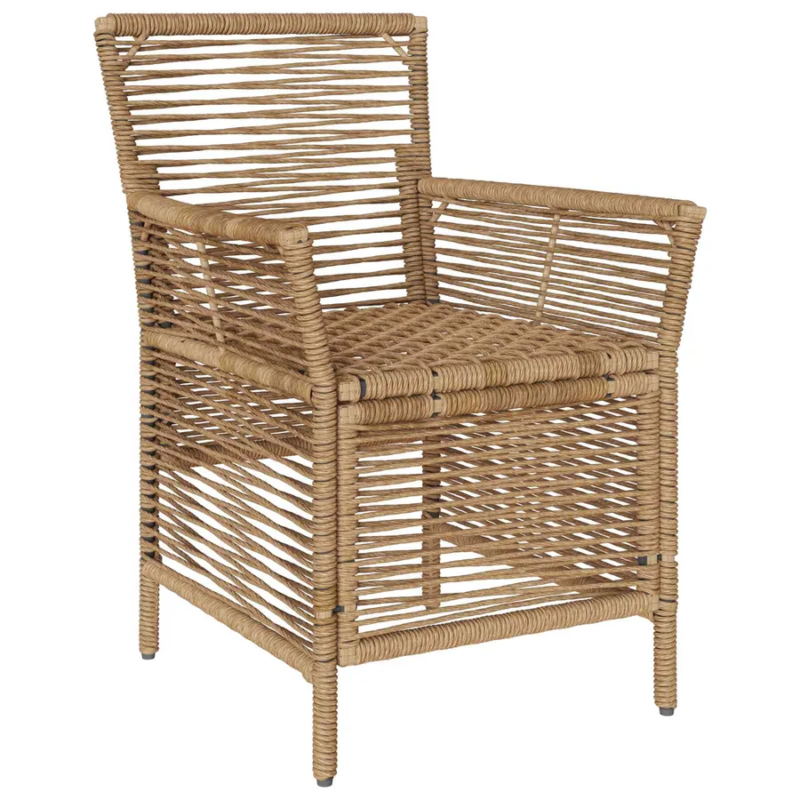 Chaise d'Extérieur avec coussin 2 pcs Beige et crème polyrotin - 4