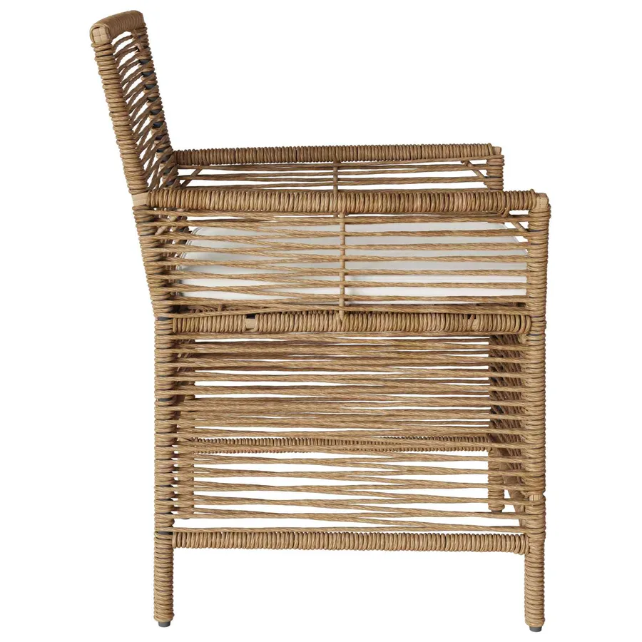 Chaise d'Extérieur avec coussin 2 pcs Beige et crème polyrotin - 6