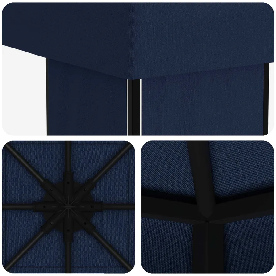 Pavillon 4 × 3 m Bleu Polyester et Acier 190 gsm - 5