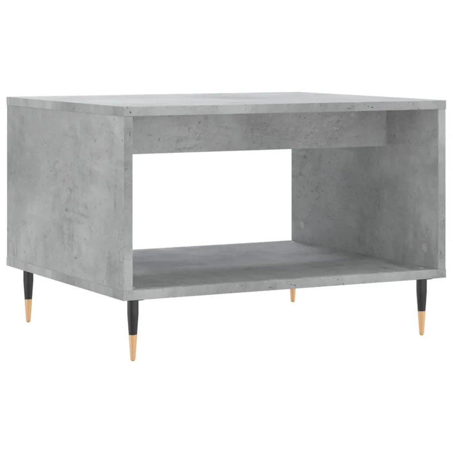 Table basse gris béton 60x50x40 cm bois d'ingénierie - 2