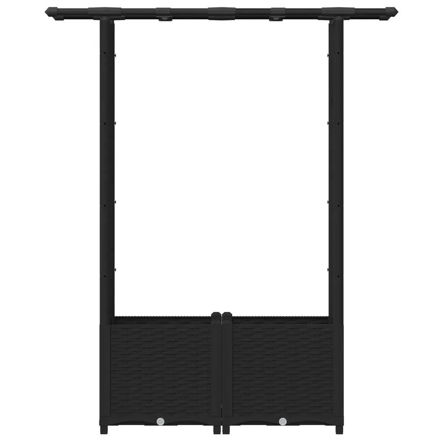 Lit Élevé avec Treillis et Toit Noir 124,5 x 40 x 136 cm PP - 4