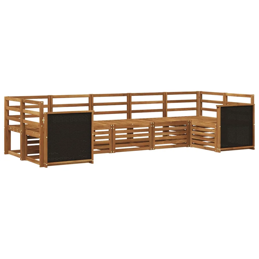 Ensemble de canapé d'angle 6 pcs Naturel Bois d'Acacia Massif - 2