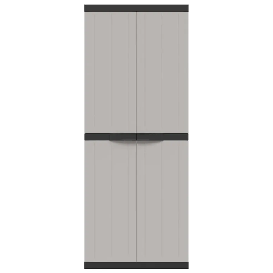 Armoire de rangement d'extérieur gris et noir 65x37x165 cm PP - 5