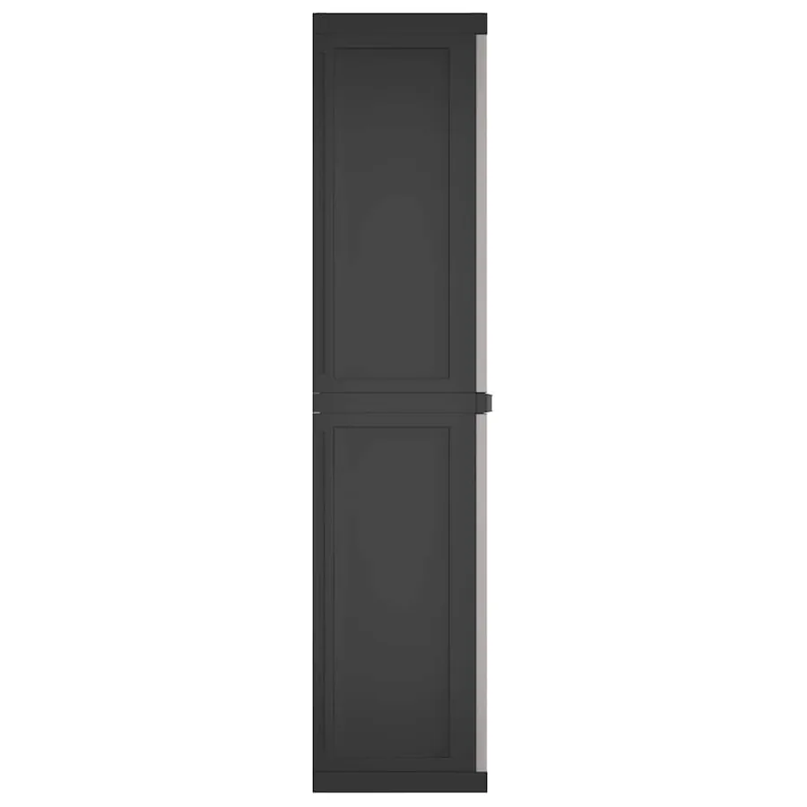Armoire de rangement d'extérieur gris et noir 65x37x165 cm PP - 7