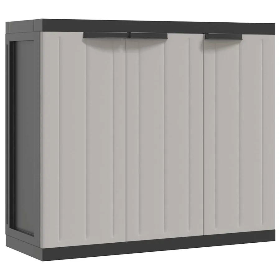 Armoire de rangement d'extérieur gris et noir 97x37x85 cm PP - 2