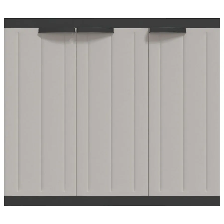 Armoire de rangement d'extérieur gris et noir 97x37x85 cm PP - 5