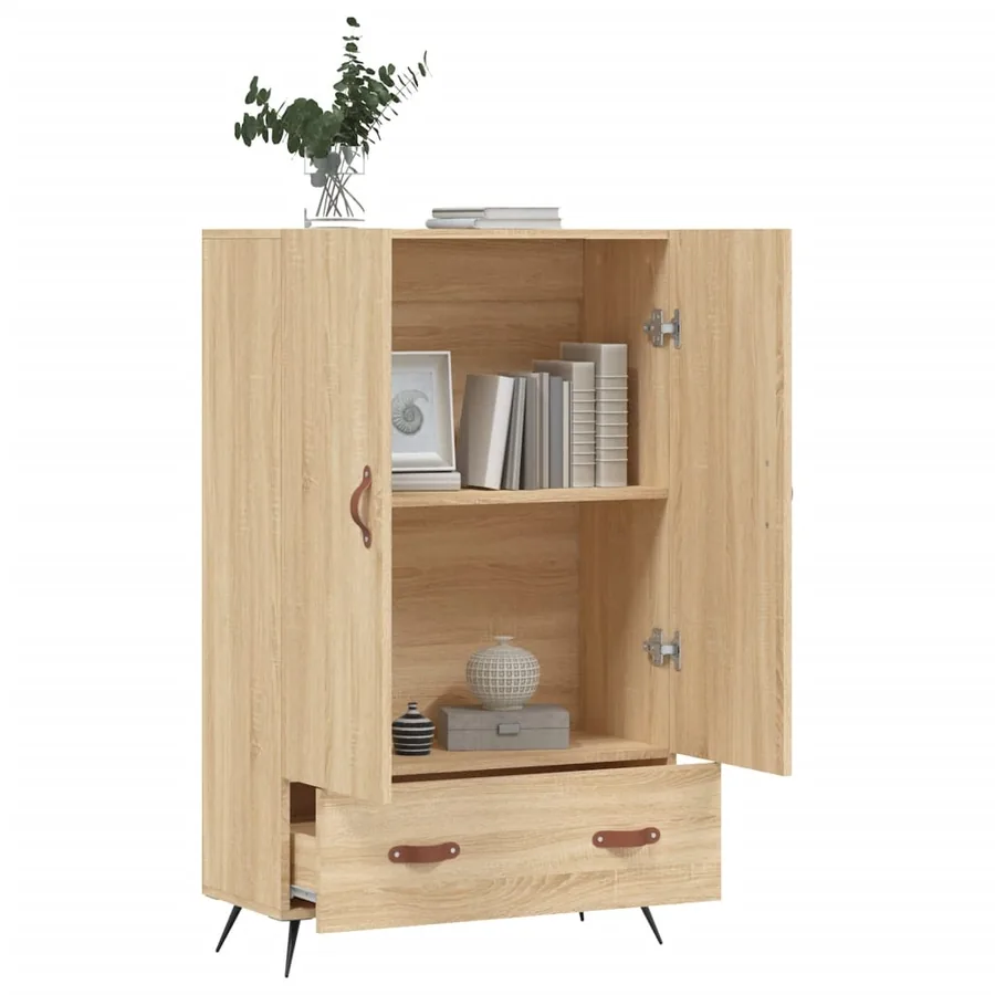 Buffet haut chêne sonoma 69,5x31x115 cm bois d'ingénierie - 3