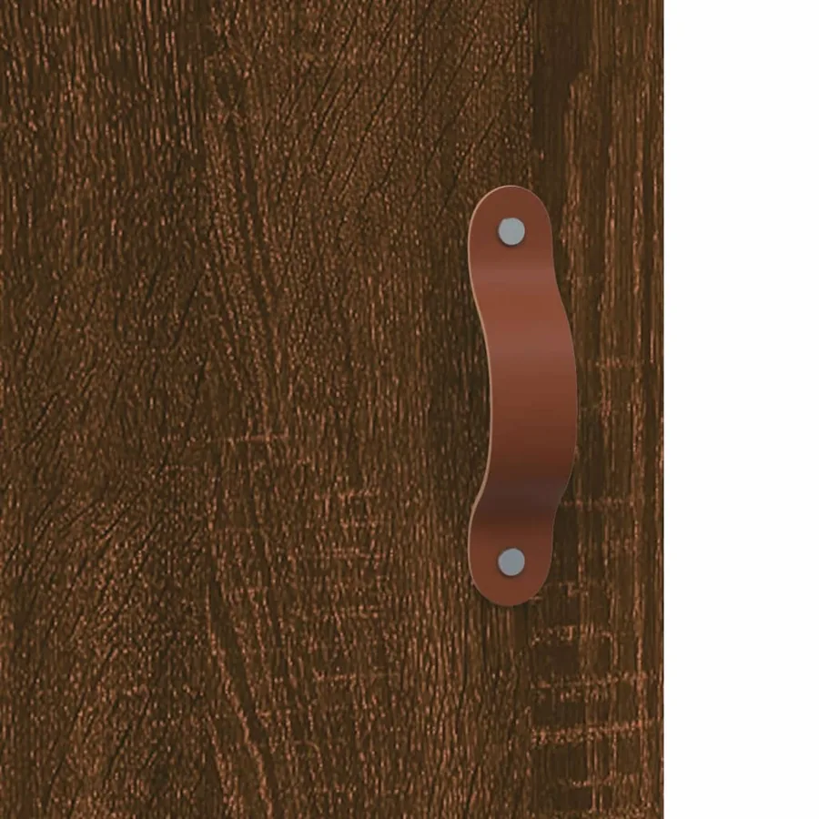 Buffet haut chêne marron 69,5x31x115 cm bois d'ingénierie - 10