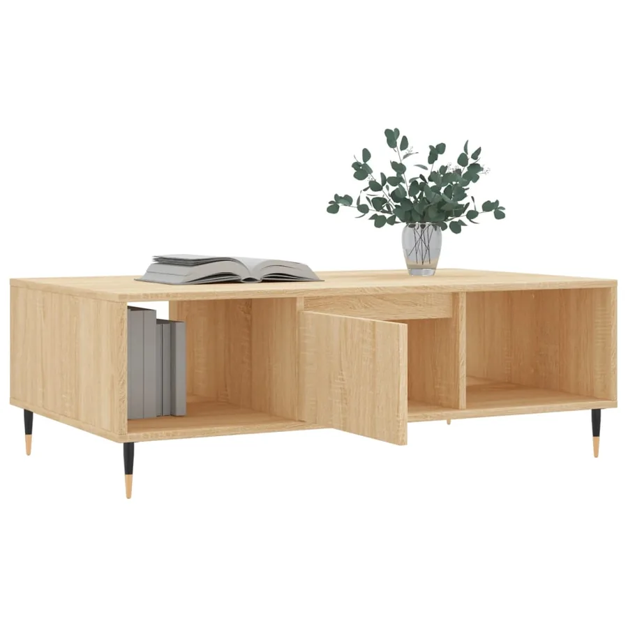 Table basse chêne sonoma 104x60x35 cm bois d'ingénierie - 4