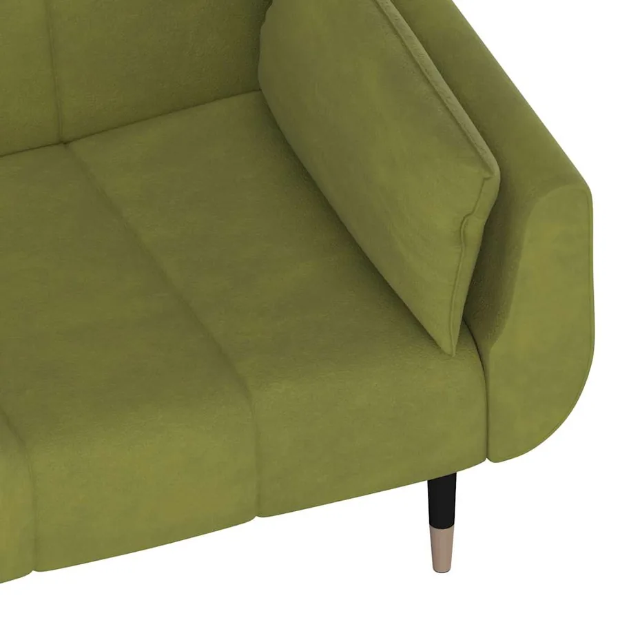 Canapé-lit à 2 places avec deux oreillers Vert clair Velours - 10