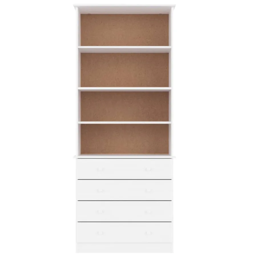 Bibliothèque tiroirs ALTA blanc 77x35x186,5cm bois massif pin - 3