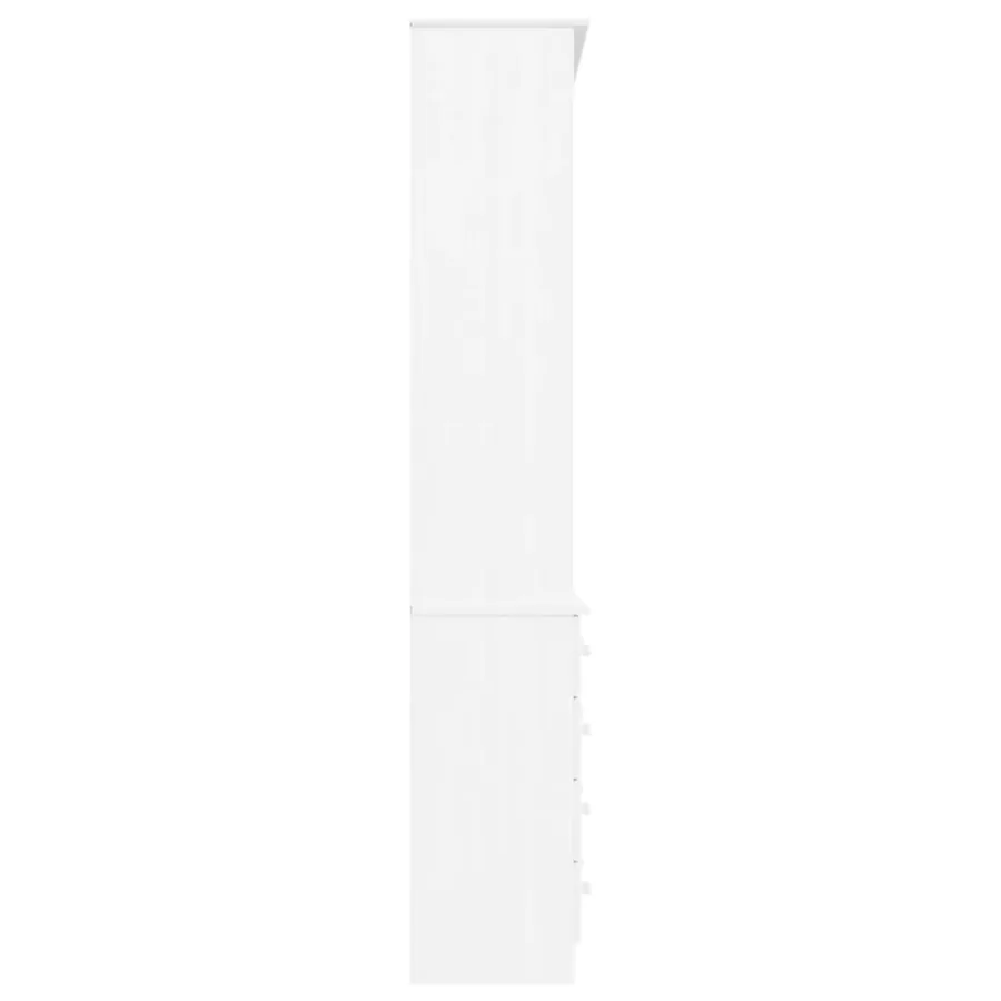 Bibliothèque tiroirs ALTA blanc 77x35x186,5cm bois massif pin - 5