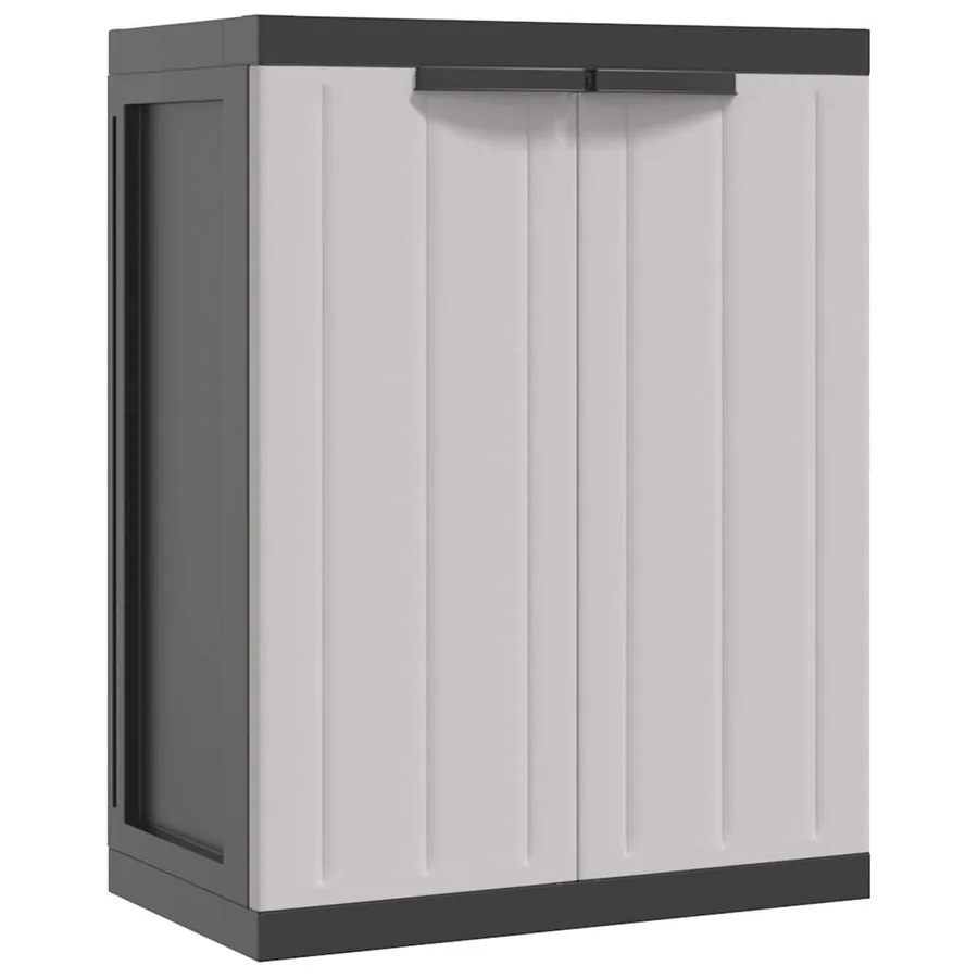 Armoire de rangement d'extérieur gris et noir 65x37x85 cm PP - 2