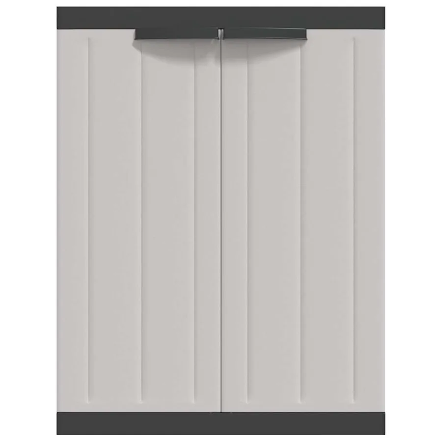 Armoire de rangement d'extérieur gris et noir 65x37x85 cm PP - 5