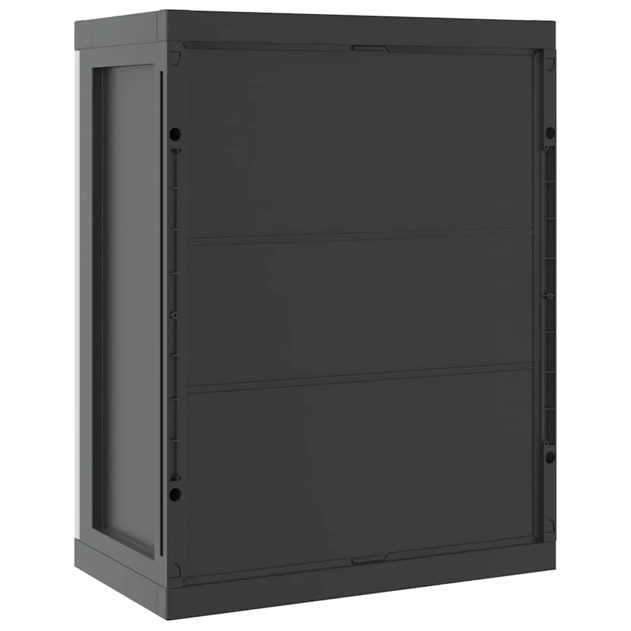Armoire de rangement d'extérieur gris et noir 65x37x85 cm PP - 8