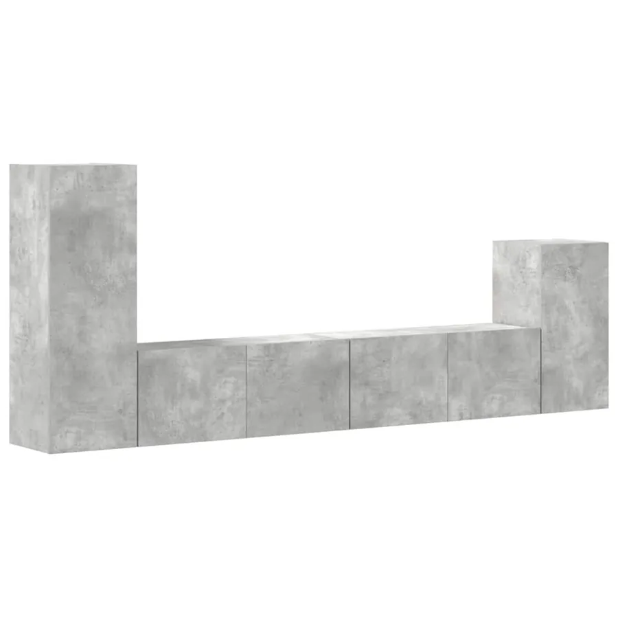 Ensemble de meubles TV 4 pcs Gris béton Bois d'ingénierie - 2