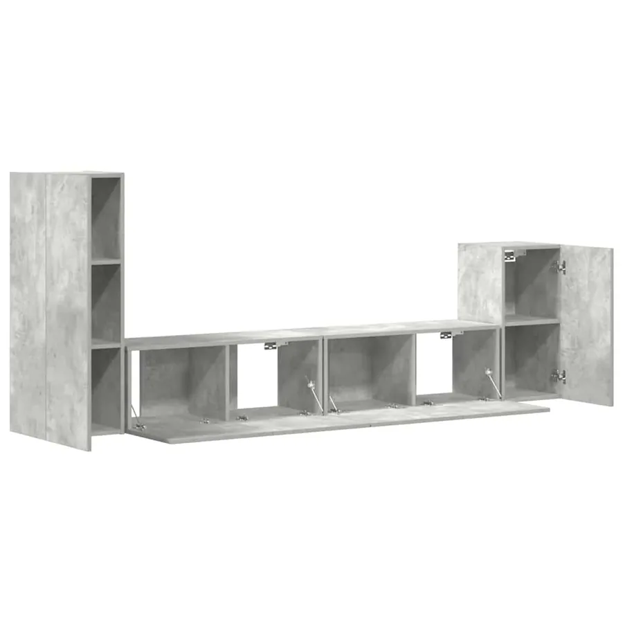 Ensemble de meubles TV 4 pcs Gris béton Bois d'ingénierie - 4