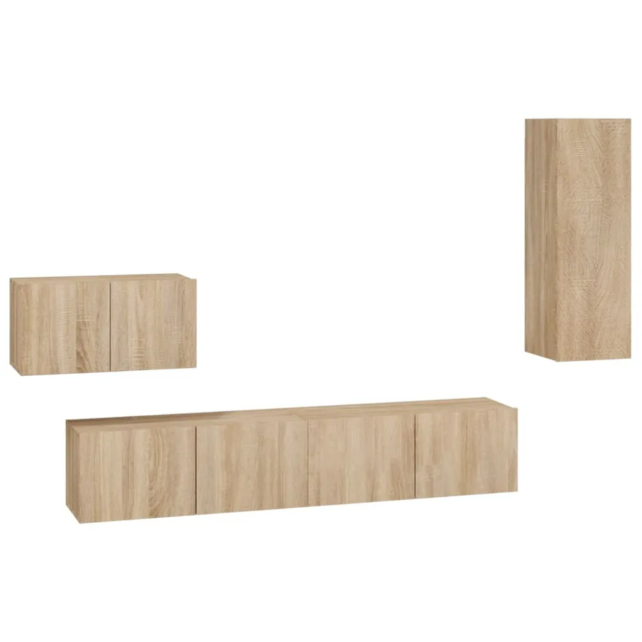 Ensemble de meubles TV 4 pcs Chêne sonoma Bois d'ingénierie - 2