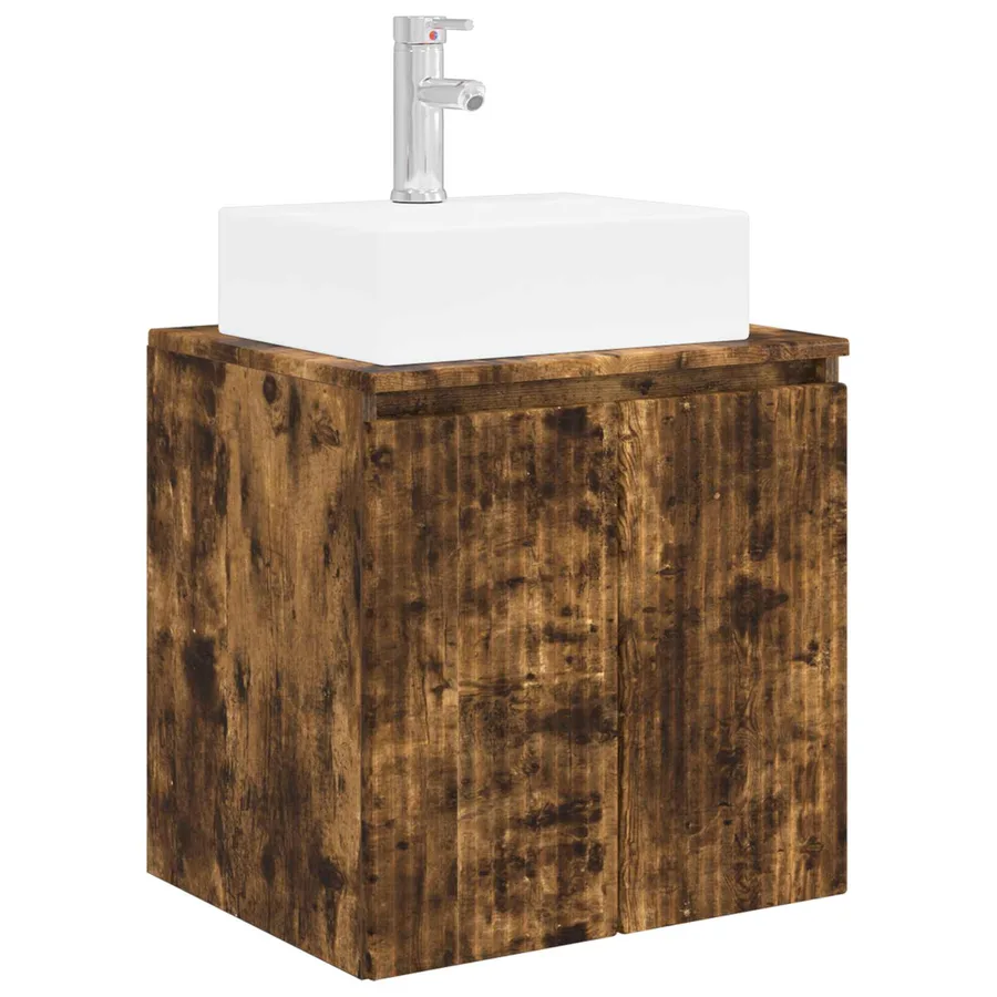 Vanité de lavabo mural Chêne fumé 49,5 x 41 x 62,5 cm - 2