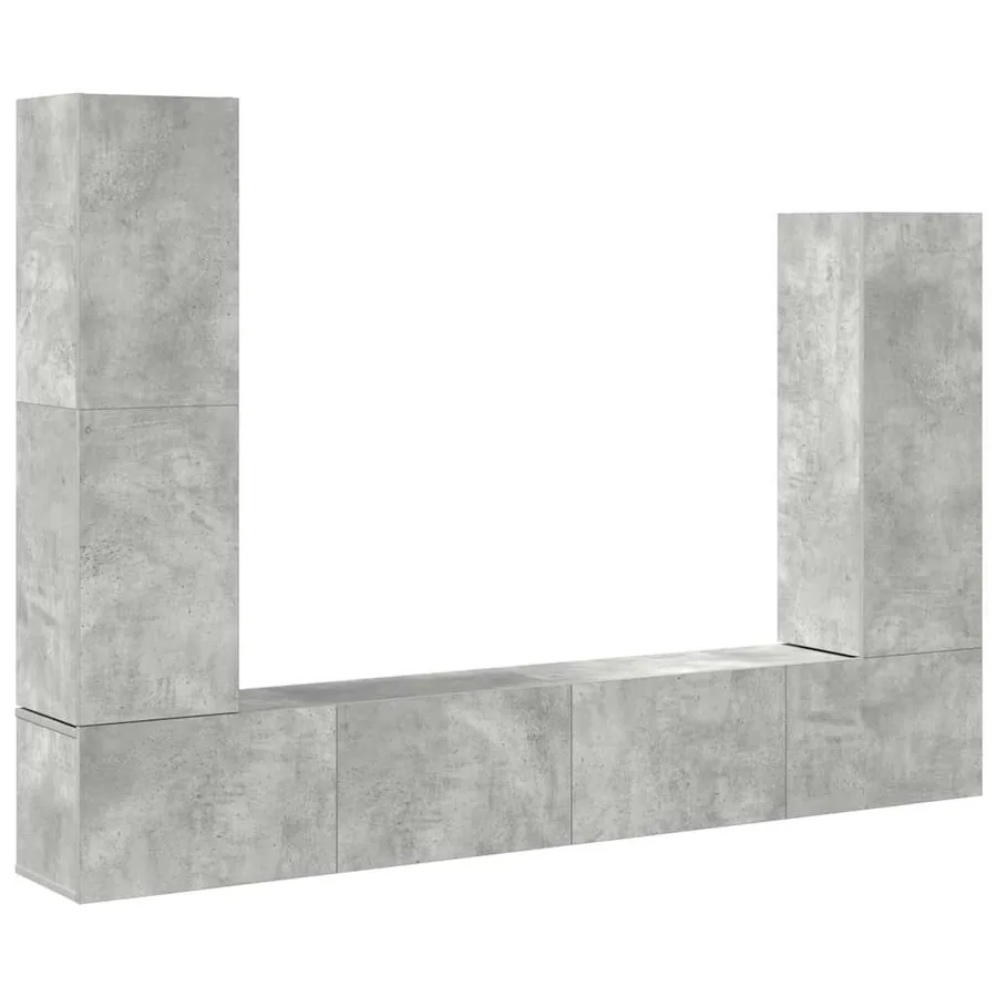 Ensemble de meubles TV 4 pcs Gris béton Bois d'ingénierie - 2