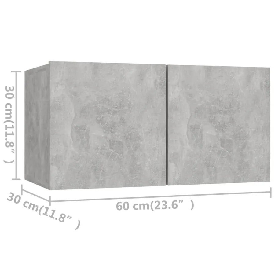 Ensemble de meubles TV 6 pcs Gris béton Bois d'ingénierie - 7