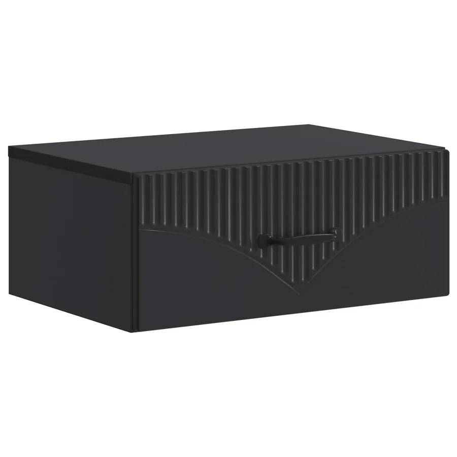 Cabinet de chevet mural avec tiroir Noir 49 x 34,5 x 20 cm - 2