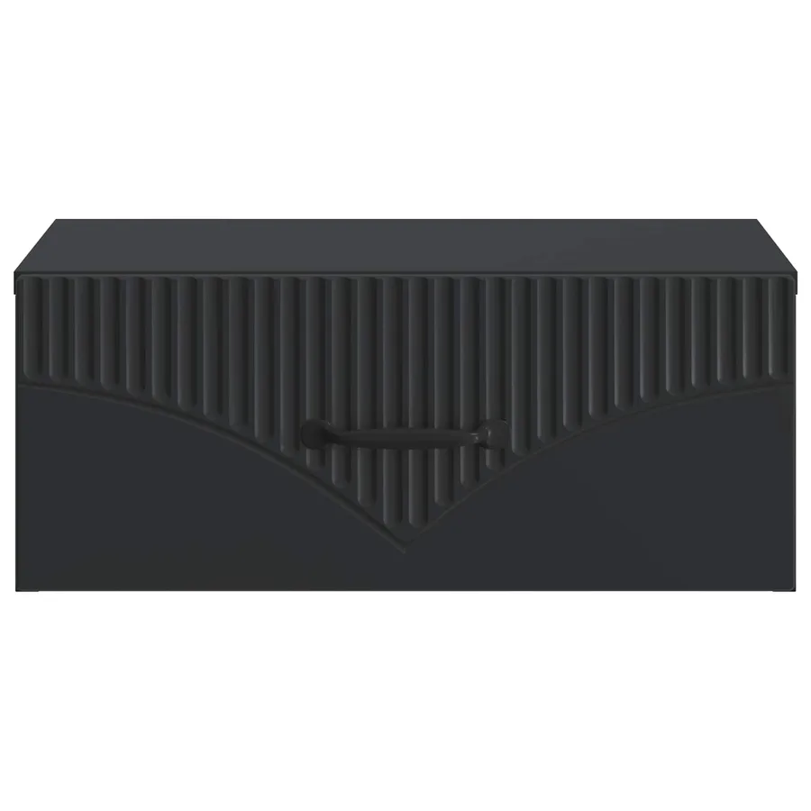 Cabinet de chevet mural avec tiroir Noir 49 x 34,5 x 20 cm - 5