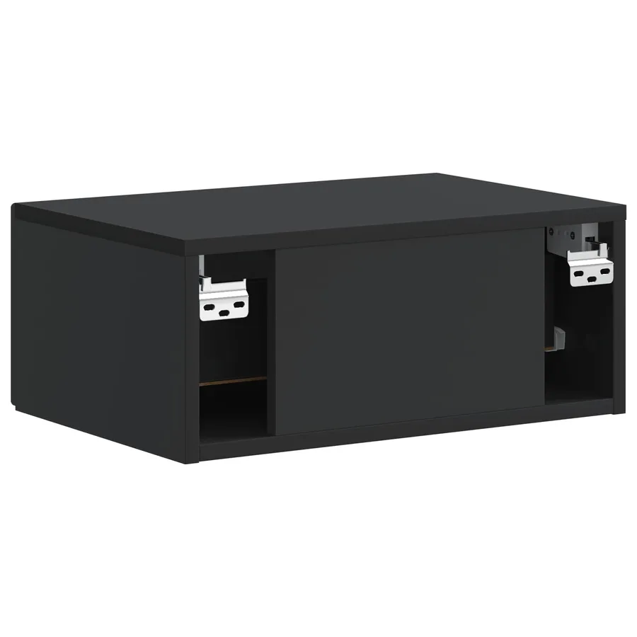 Cabinet de chevet mural avec tiroir Noir 49 x 34,5 x 20 cm - 7