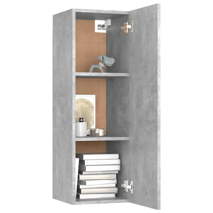 Meuble TV Gris béton 30,5x30x90 cm Bois d’ingénierie - 8