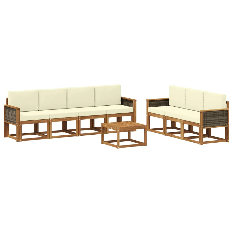 Ensemble de canapés d'extérieur avec coussin 7 pcs - 2