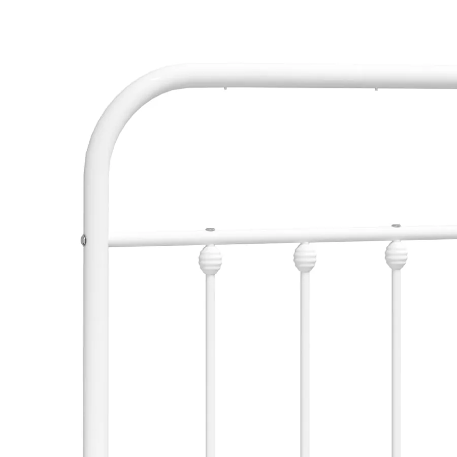 Cadre de lit métal sans matelas et pied de lit blanc 120x190 cm - 9