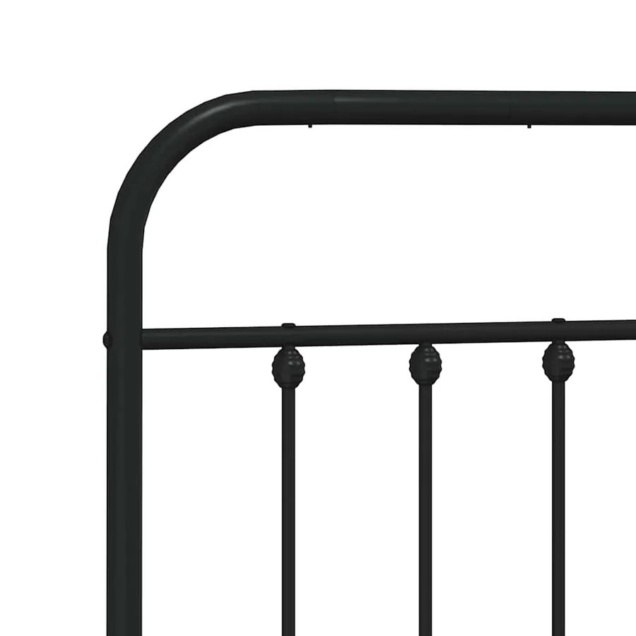 Cadre de lit métal sans matelas avec pied de lit noir 193x203cm - 9