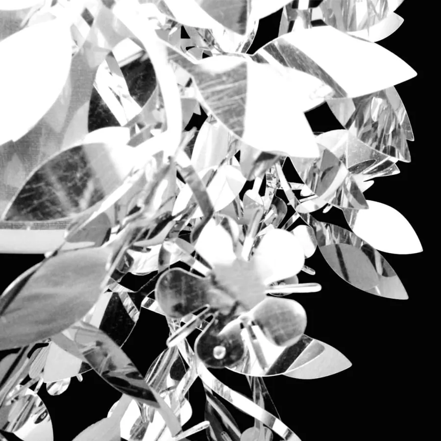 Lustre suspendu à feuilles paillette 21,5 x 30 cm Argenté - 4
