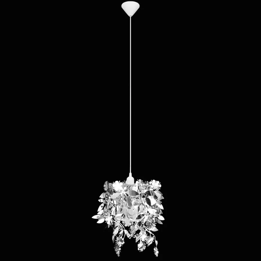 Lustre suspendu à feuilles paillette 21,5 x 30 cm Argenté - 5