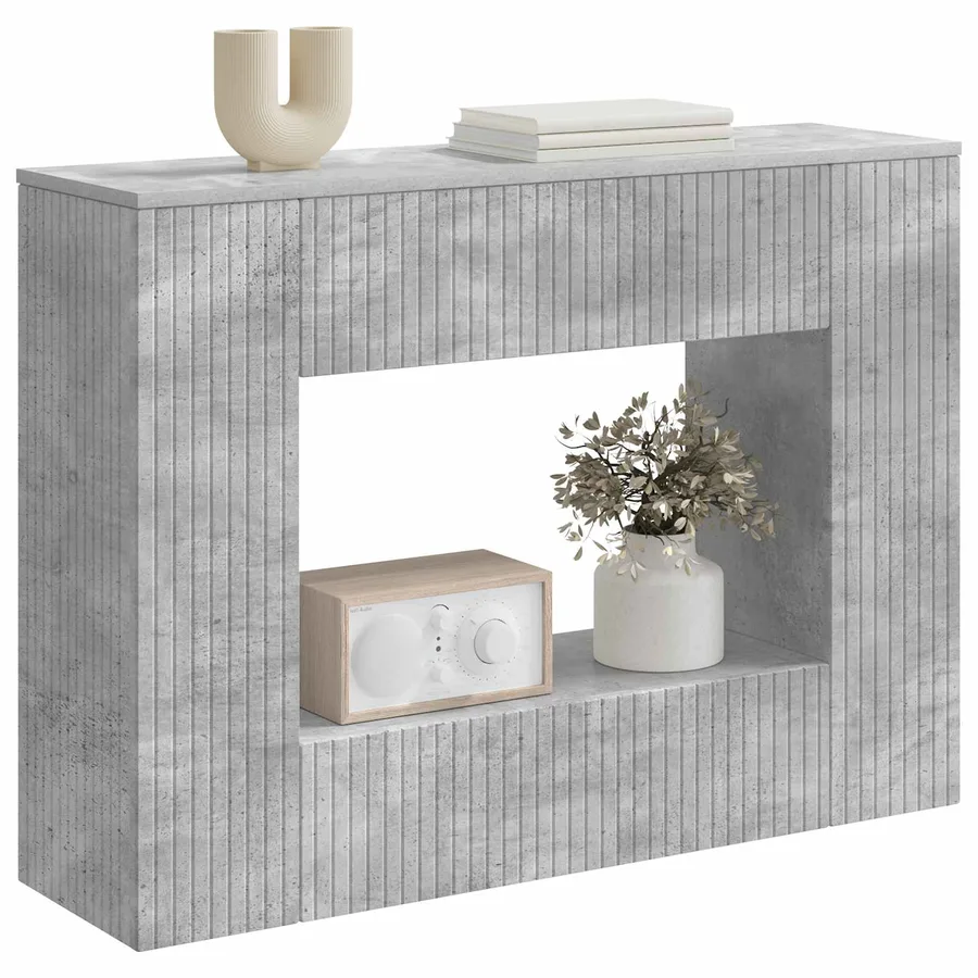 Table console Gris Béton 101 x 29 x 74 cm Bois d’ingénierie - 3