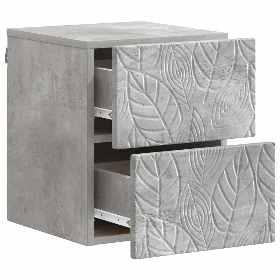 Cabinet de chevet mural 2 pcs Gris béton 34,5 x 33 x 40 cm - 5