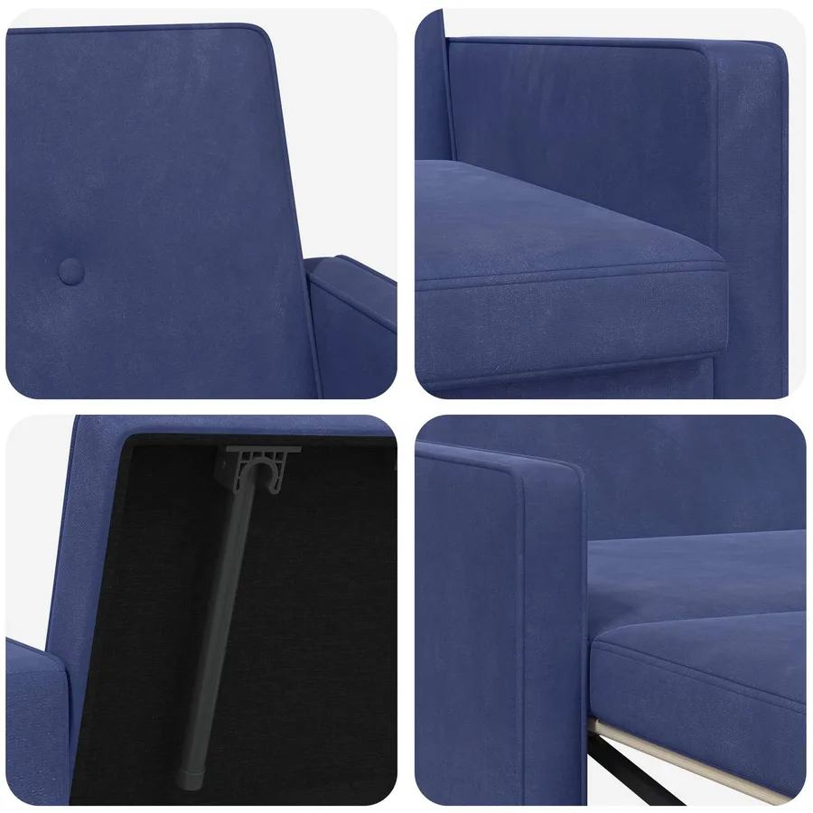 Canapé-Lit Bleu police Tissu - 10