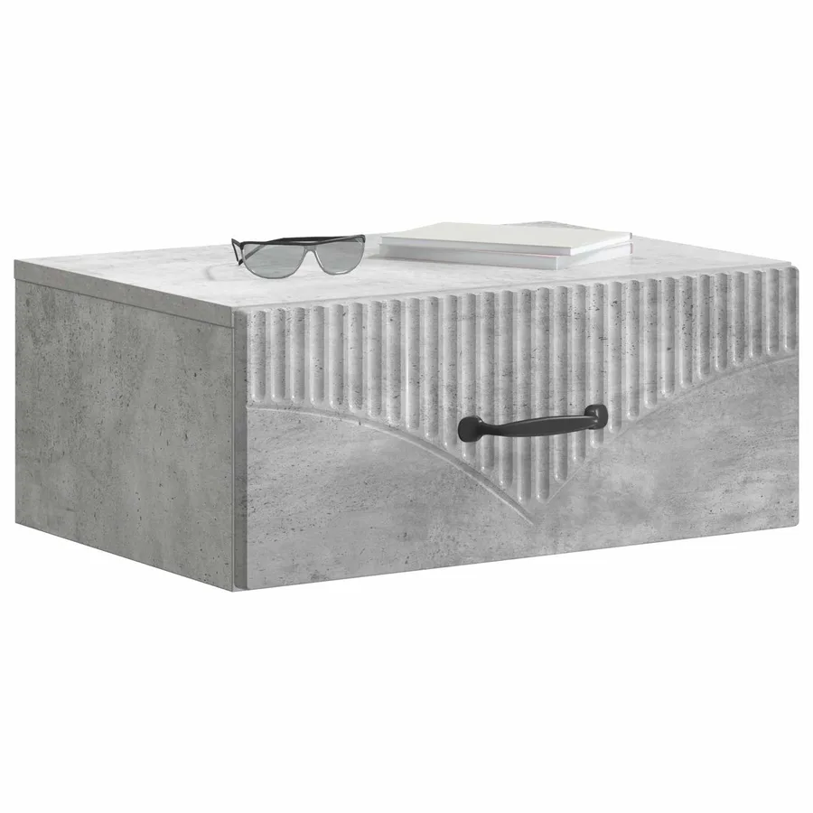 Cabinet de chevet mural 2 pcs Gris béton 49 x 34,5 x 20 cm - 3