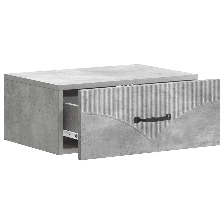 Cabinet de chevet mural 2 pcs Gris béton 49 x 34,5 x 20 cm - 6