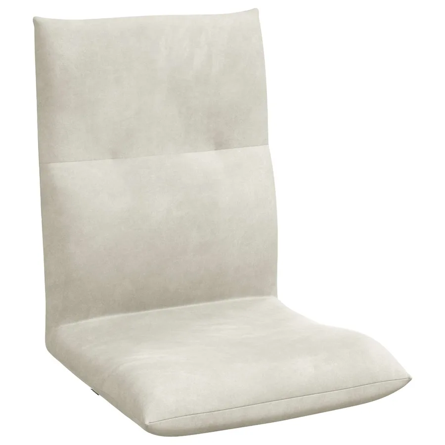 Fauteuil de sol ajustable Crème Velours - 2