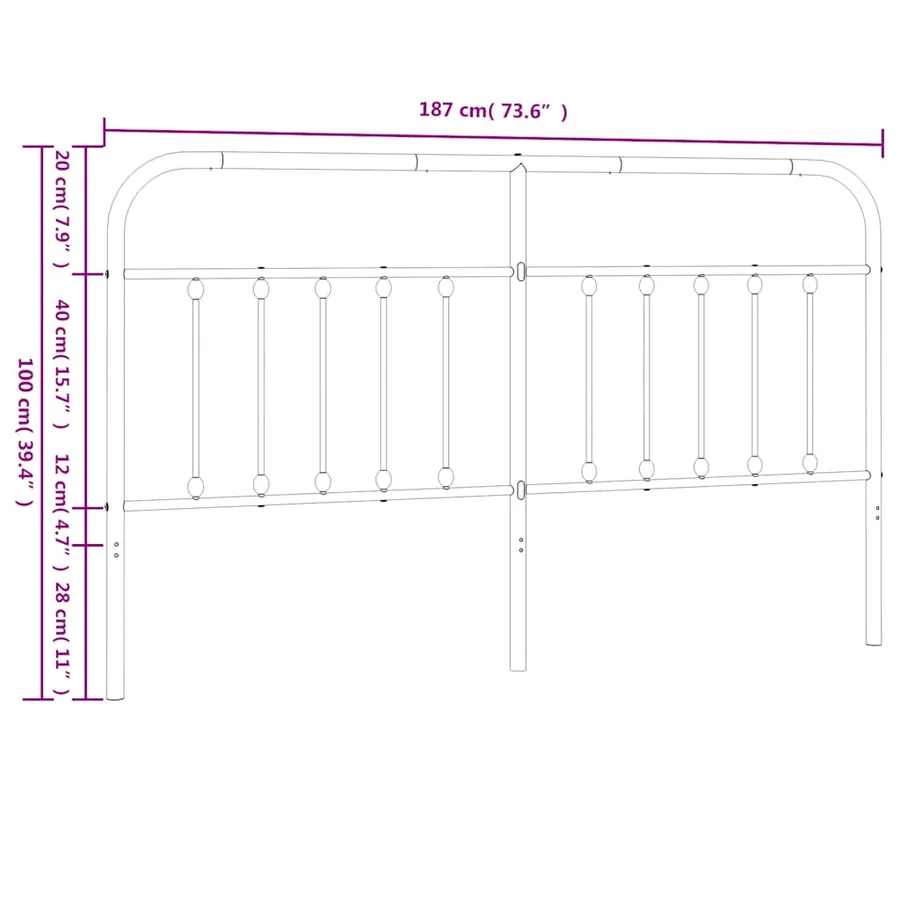 Tête de lit de remplacement métal blanc 180 cm - 7