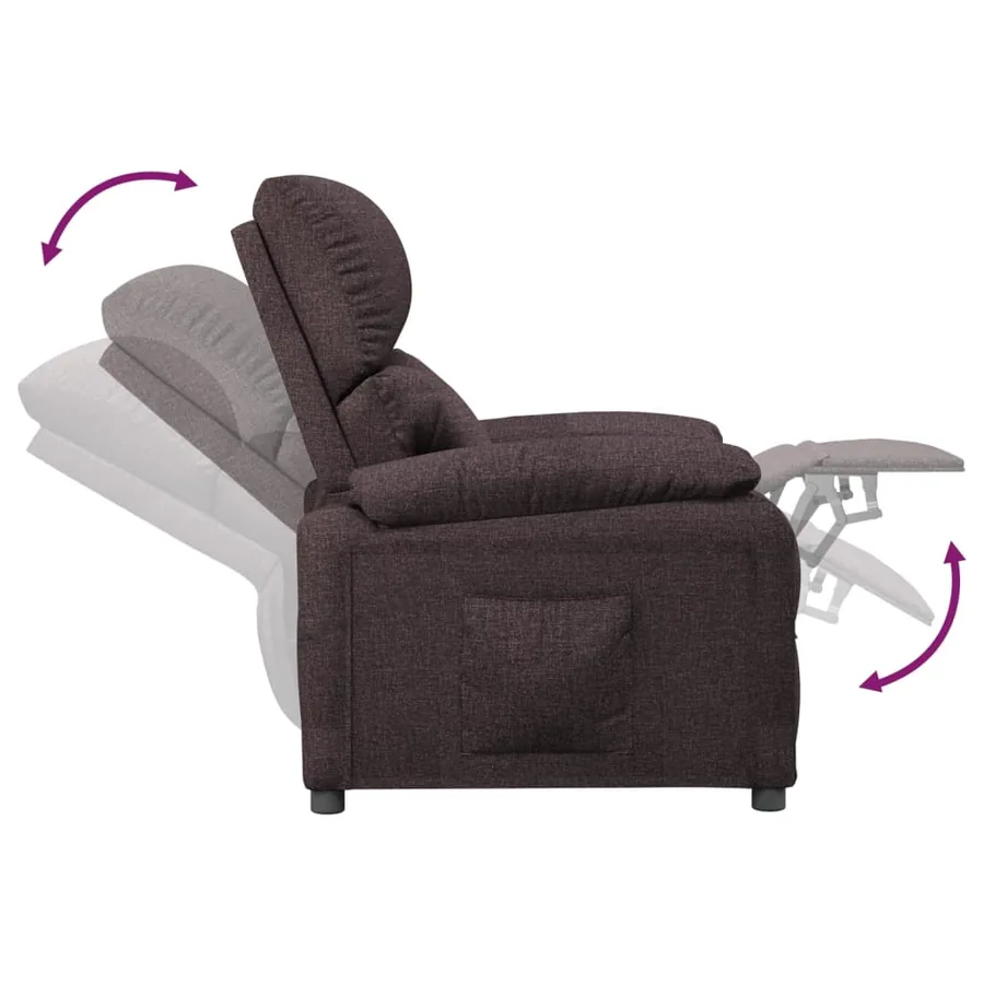 Fauteuil inclinable Marron foncé Tissu - 6