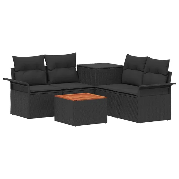 Ensemble de Canapés 6 pcs 4-Nombre de places Noir