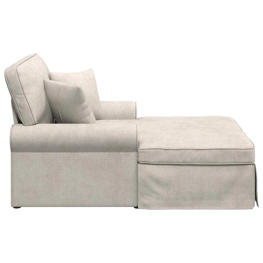 Chaise lounge avec jupe Crème 157 x 91 x 91 cm ARES - 5
